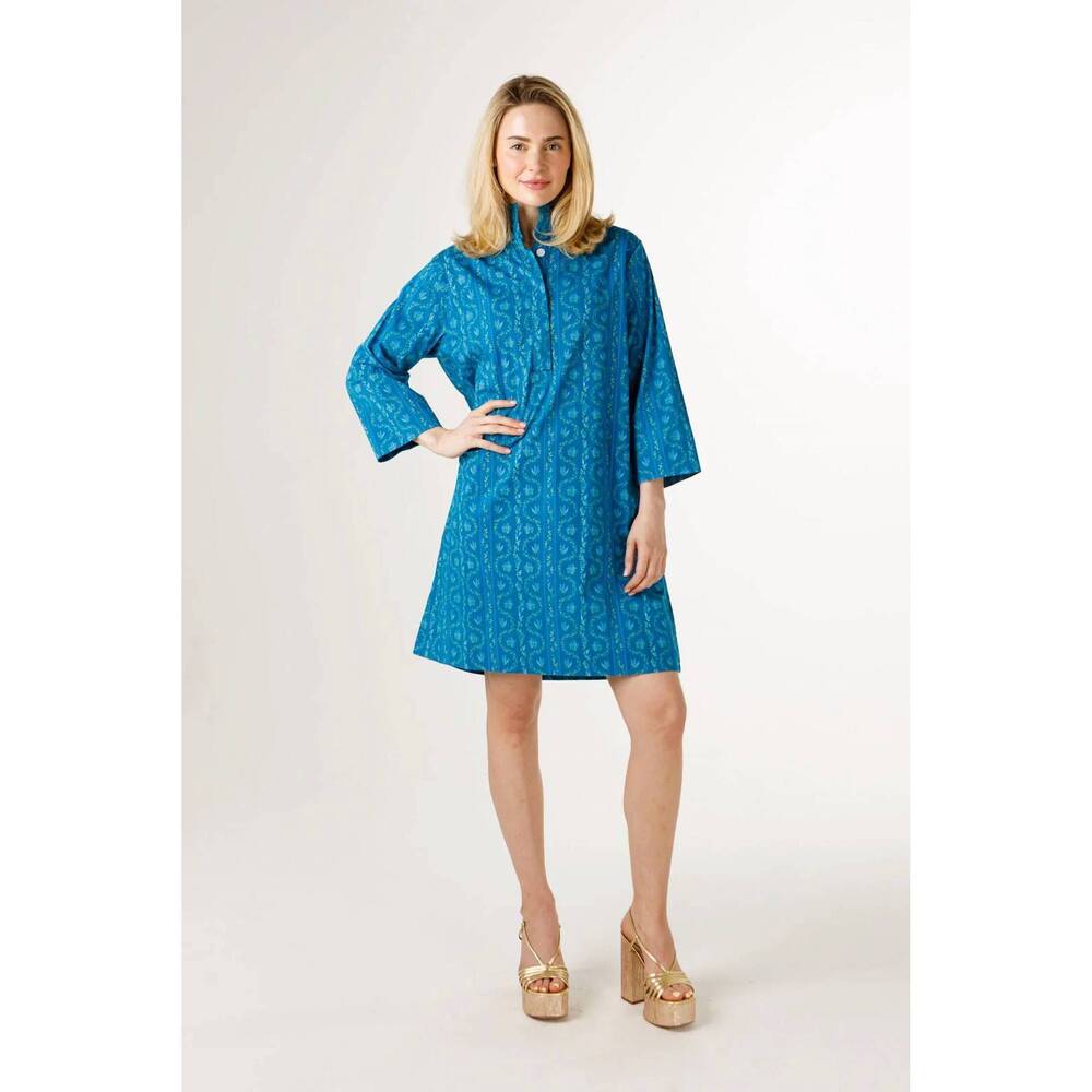 NEW HOLLY SHAE DESIGN arden dress in texas blue bonnet stripe